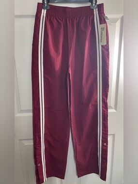 No Boundaries Maroon Jogger Pants with White Side Stripes
